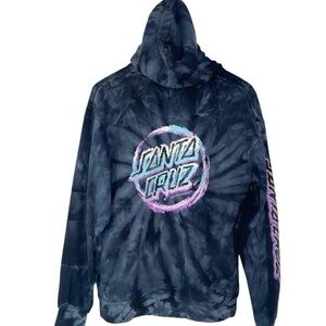 Santa Cruz Skateboards Tie-Dye Hoodie - Black and Purple